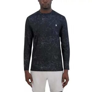 Spyder Swim Mens‎ Rash Guard Long Sleeve Shirt UPF50 Small Black New with Tags!